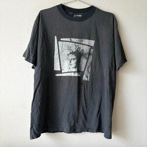 Vintage T Shirt 90s Single Stitch Made in USA Hairstyle Tee Faded Black Grunge